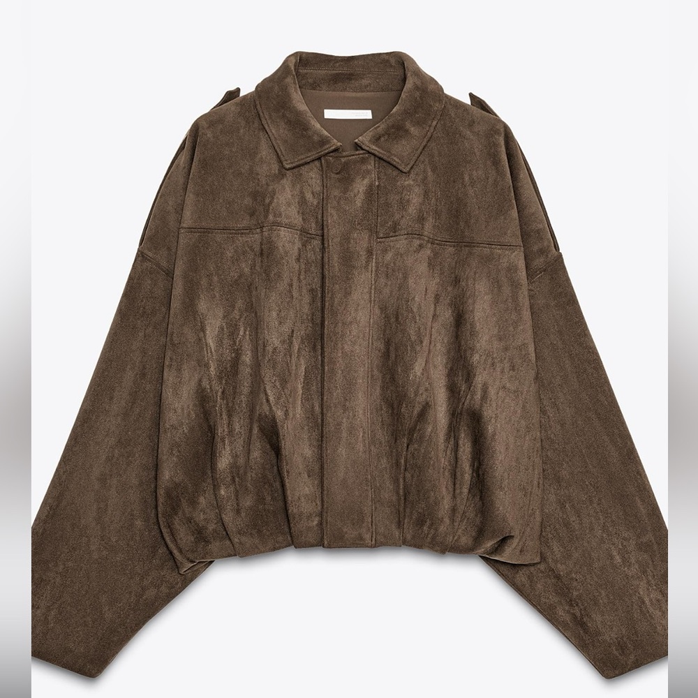 Zara SUEDE EFFECT BOMBER JACKET NWT